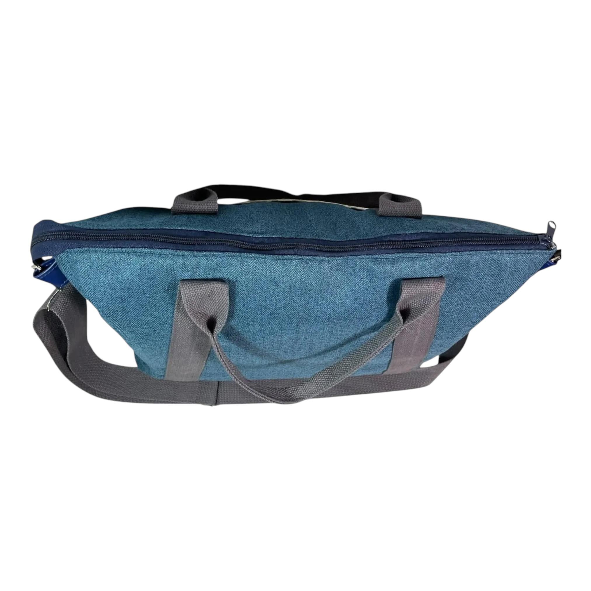 Knitting and crochet tote bag with zip top, large sheep organiser crossbody bag