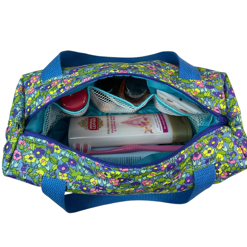 Liberty large toiletries bag with handles and zip pocket, floral Waterproof lined wash pouch, Cosmetics bag, ladies  gift, womens sponge bag