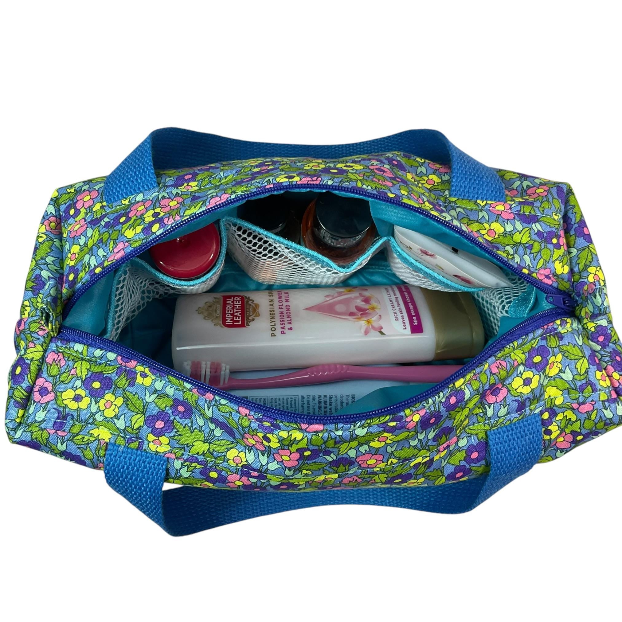 Liberty large toiletries bag with handles and zip pocket, floral Waterproof lined wash pouch, Cosmetics bag, ladies  gift, womens sponge bag