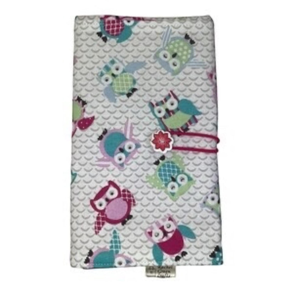 Circular needle case with owls,  fixed circular pouch, sock needle knitting roll, knitters gift, needle holder,