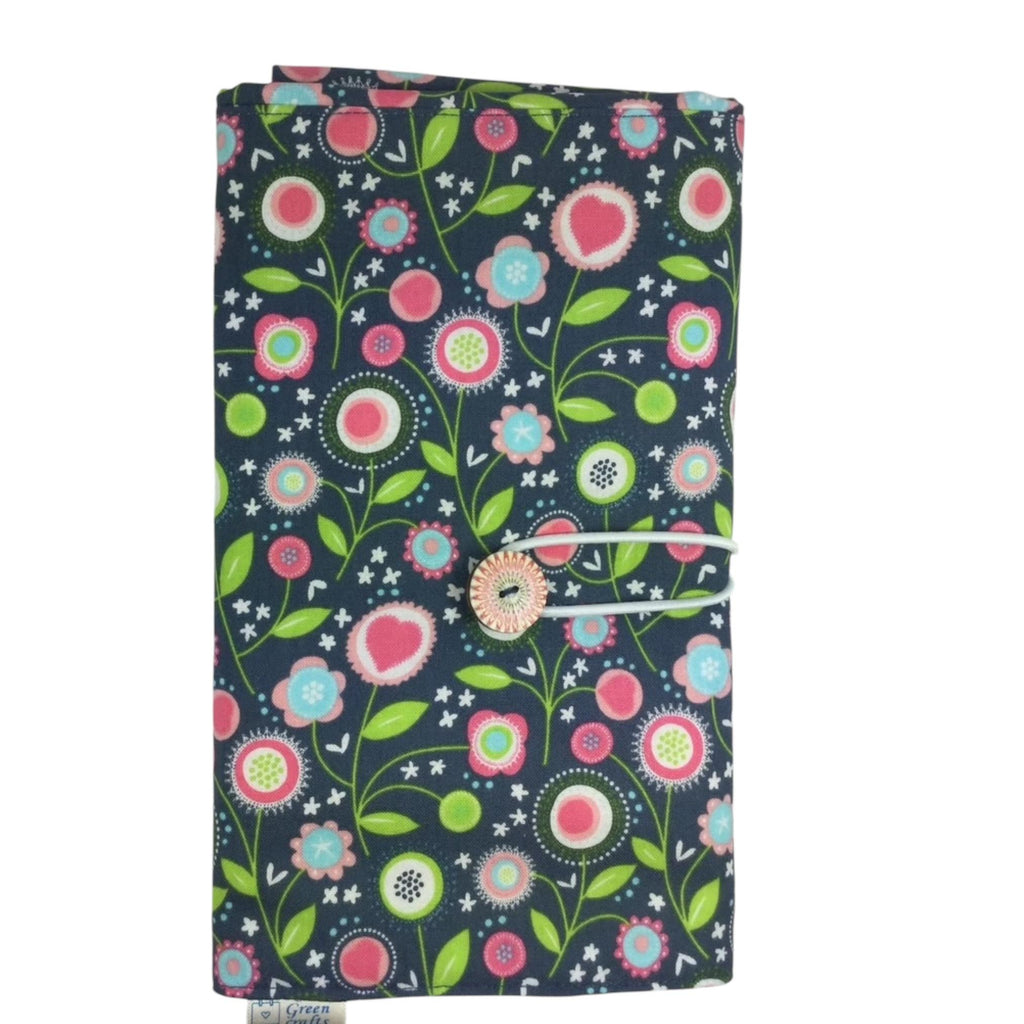 Circular needle case, floral  needle case, fixed circular case, sock needles case, knitting needle roll, knitters gift, needle holder,