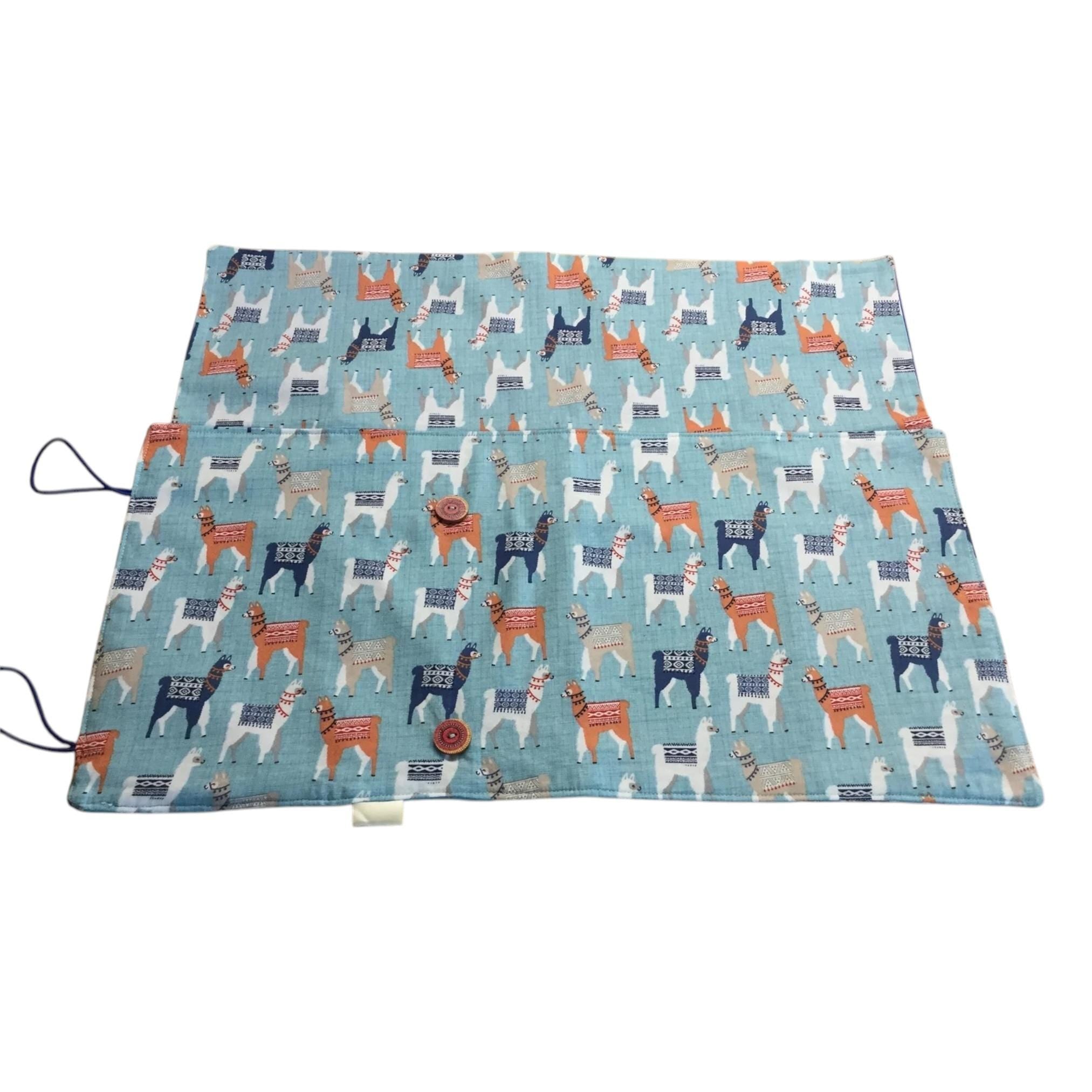 Double pointed knitting needle case with llamas,  alpaca DPN or crochet hook case, sock knitters gift,