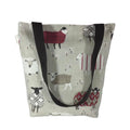 small sheep tote bag, mini lined canvas shopping bag, girls purse, book bag, knitters project gift