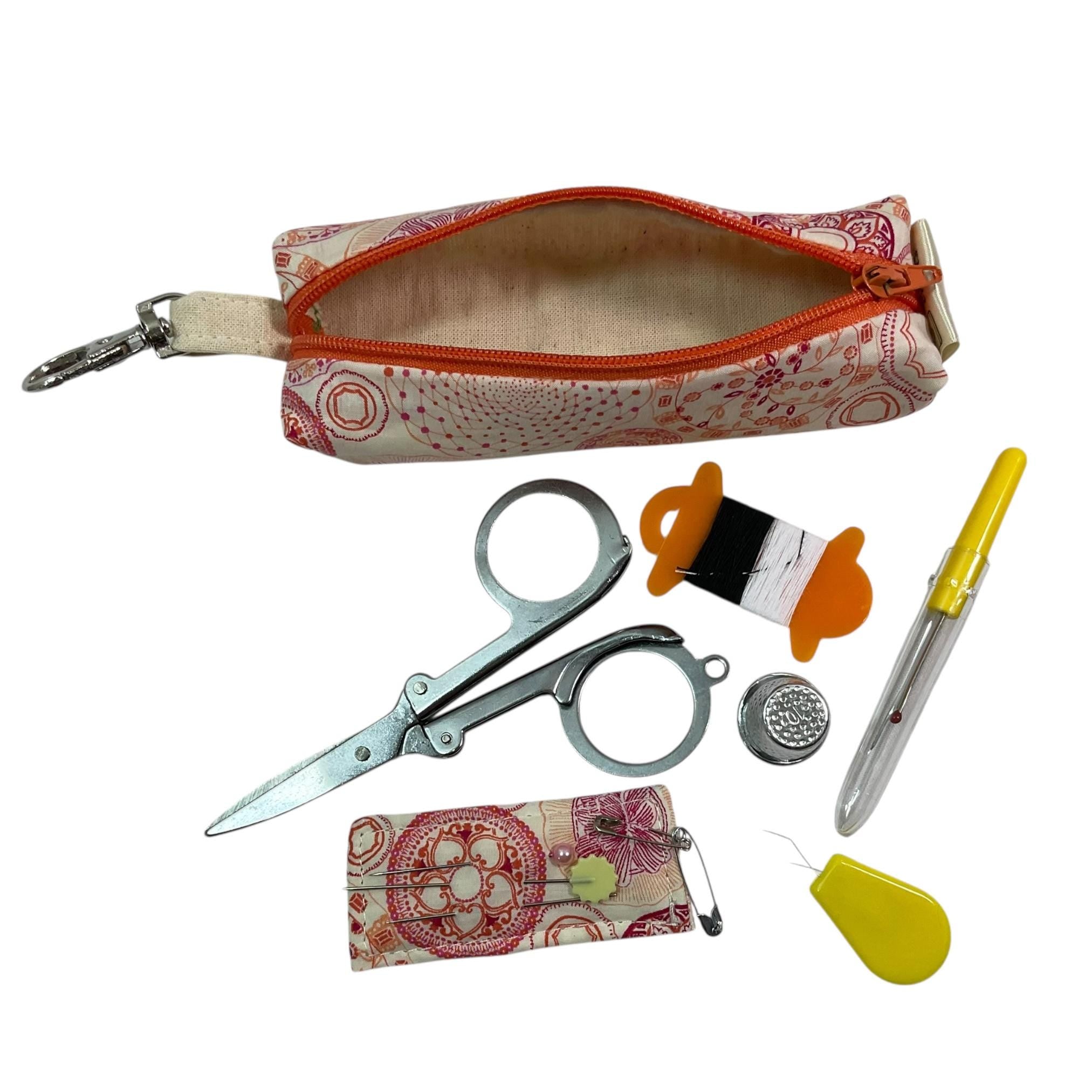 Liberty fabric Mini sewing kit, travel mending case, floral needle case, keychain sewing, sewing notions, stocking filler, ladies gift