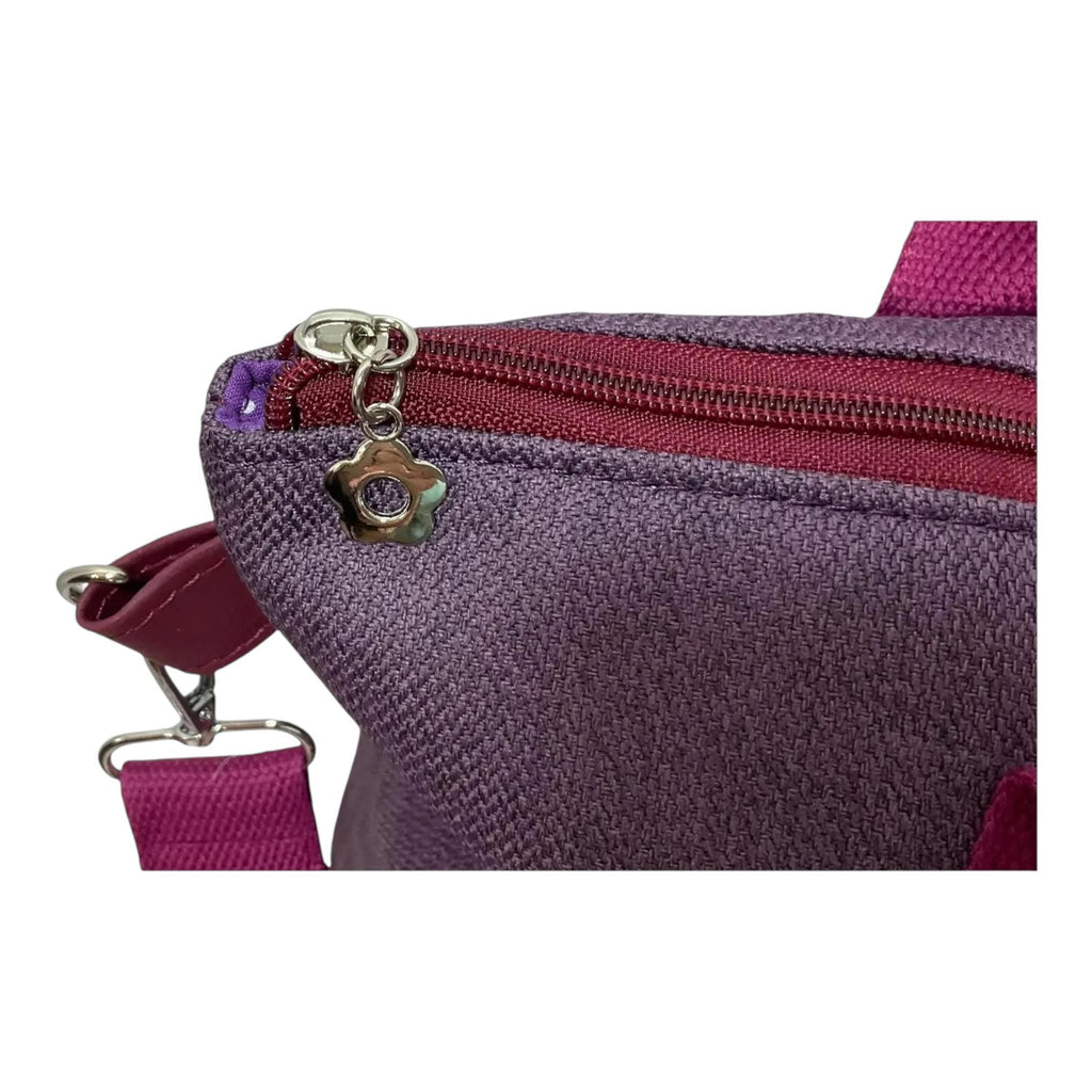 Knitting and crochet tote bag with zip top, large organiser crossbody bag