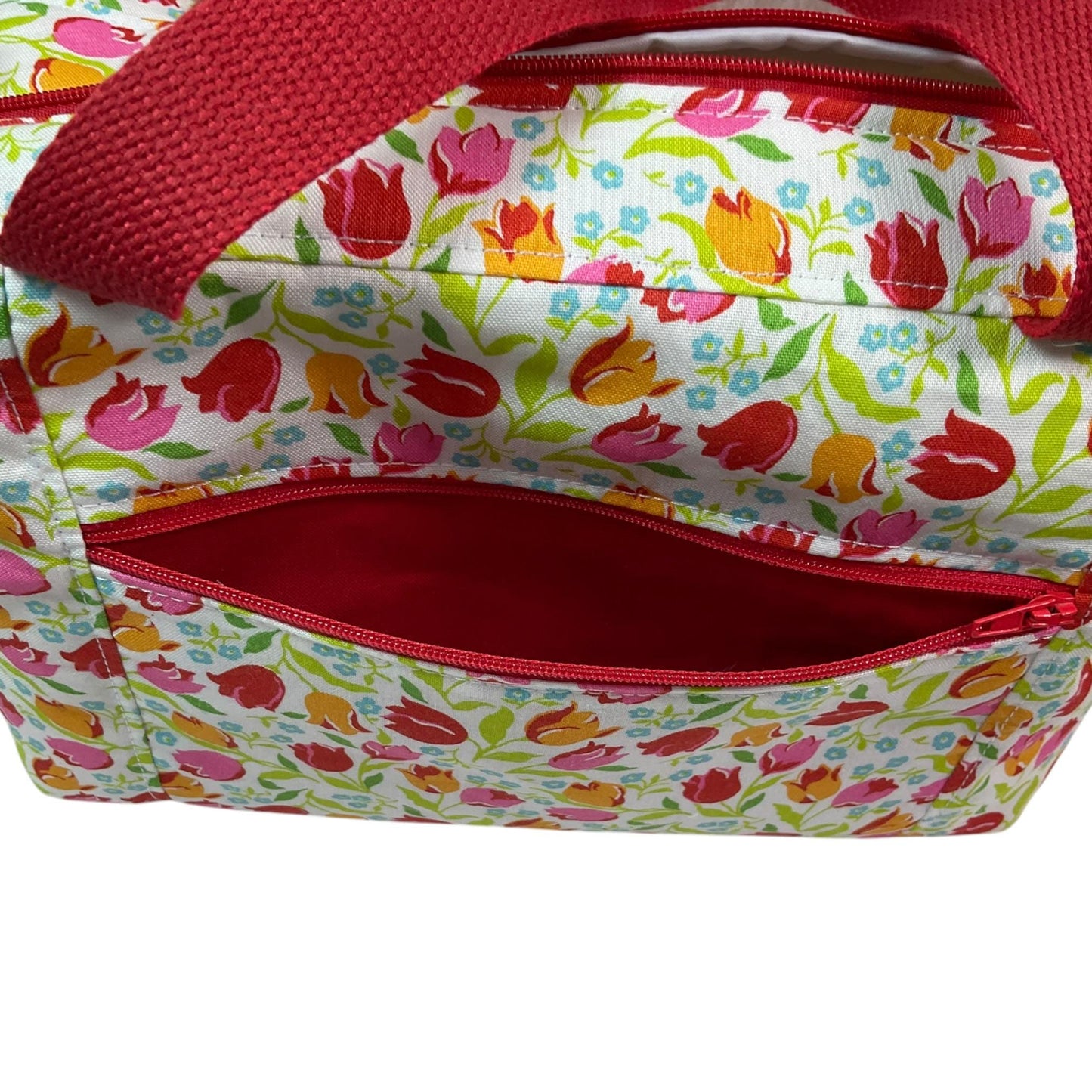 Liberty fabric large toiletries bag with handles and zip pocket
