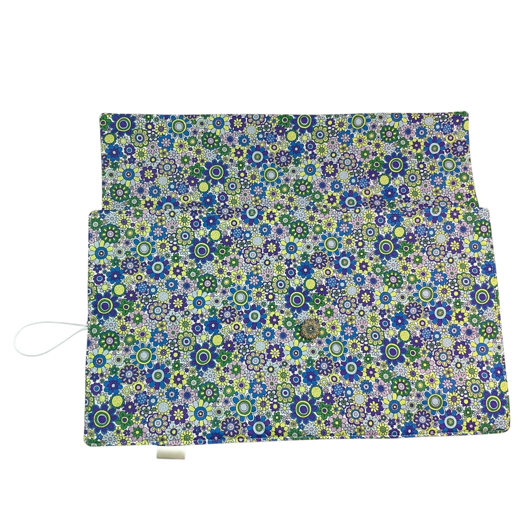 Circular needle case made from Liberty floral fabric, fixed circular sock needle pouch, knitting needle roll, knitters gift, needle holder,