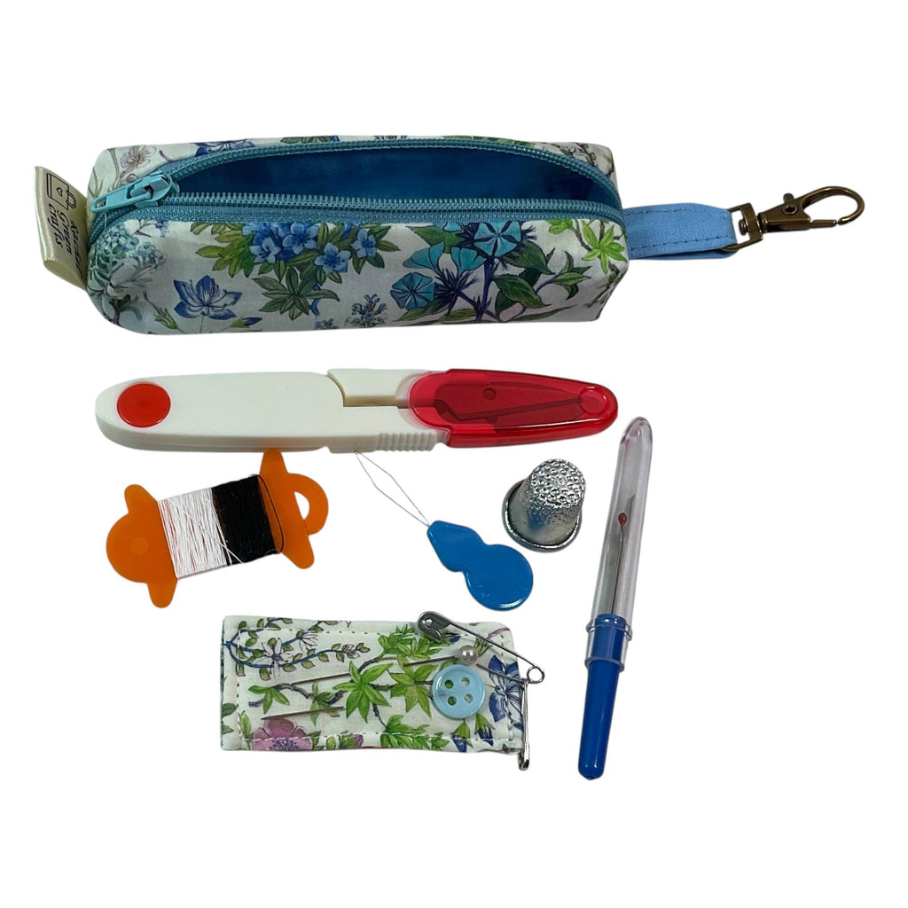 Liberty fabric Mini sewing kit, travel mending case, floral needle case, keychain sewing, sewing notions, stocking filler, ladies gift