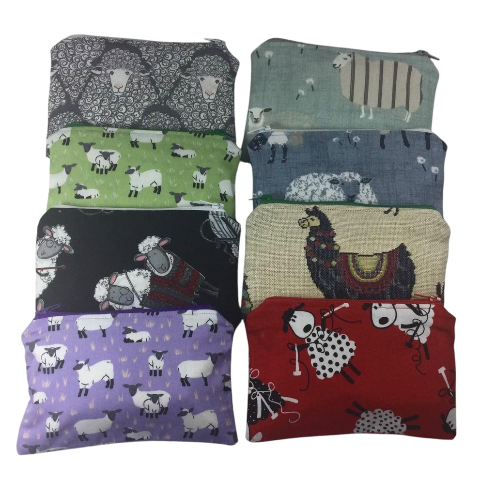 Sheep Fabric Notions Kit: Knitting Crochet Travel Case