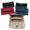 Concertina purse in faux leather and lined with liberty floral cotton fabric, coin and card wallet,  floral  ladies gift