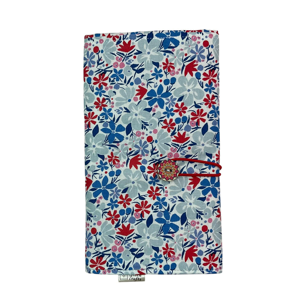 Circular needle case made from Liberty floral fabric, fixed circular sock needle pouch, knitting needle roll, knitters gift, needle holder,