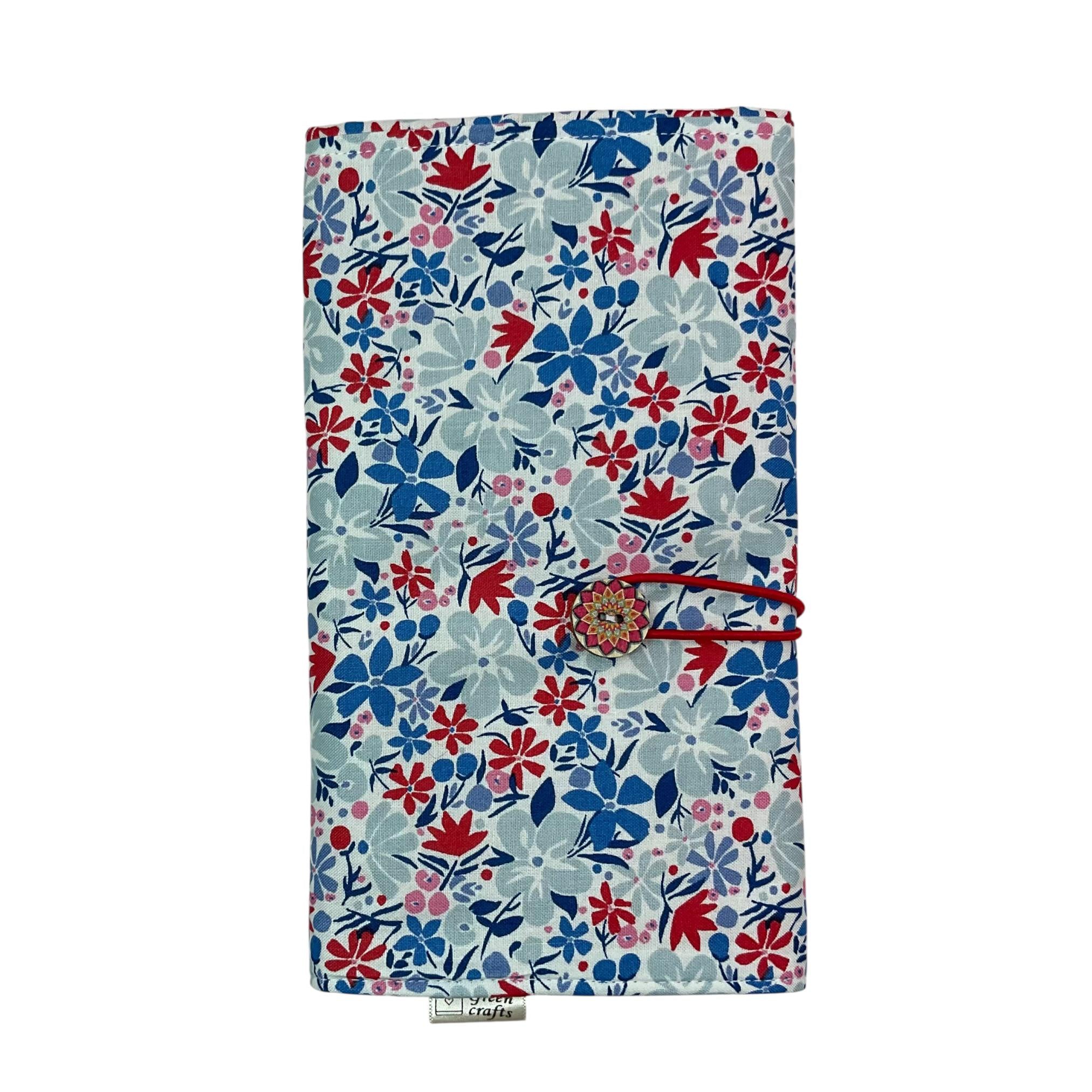 Circular needle case made from Liberty floral fabric, fixed circular sock needle pouch, knitting needle roll, knitters gift, needle holder,
