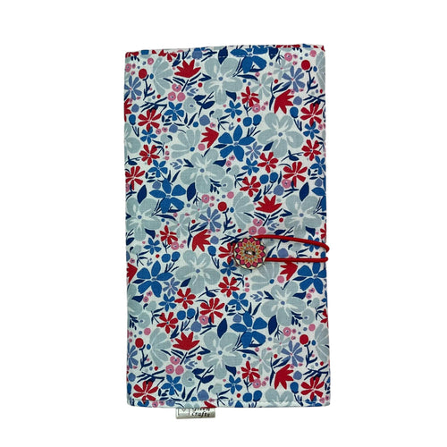 Circular needle case made from Liberty floral fabric, fixed circular sock needle pouch, knitting needle roll, knitters gift, needle holder,