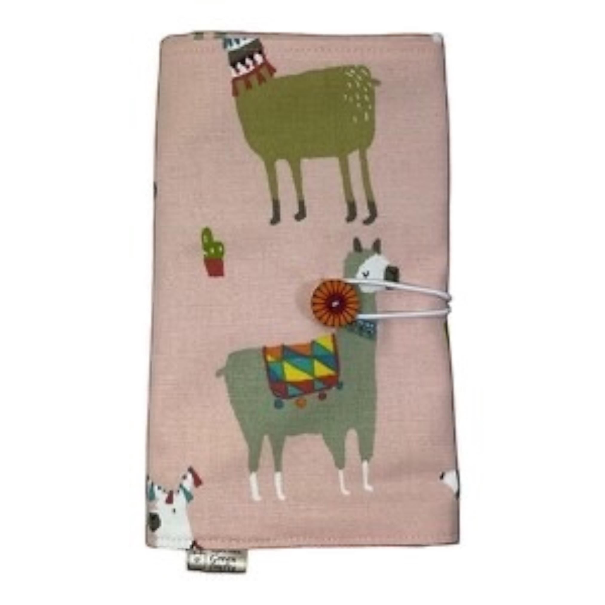 fixed Circular knitting needle case with llamas, sock needles roll, knitters gift