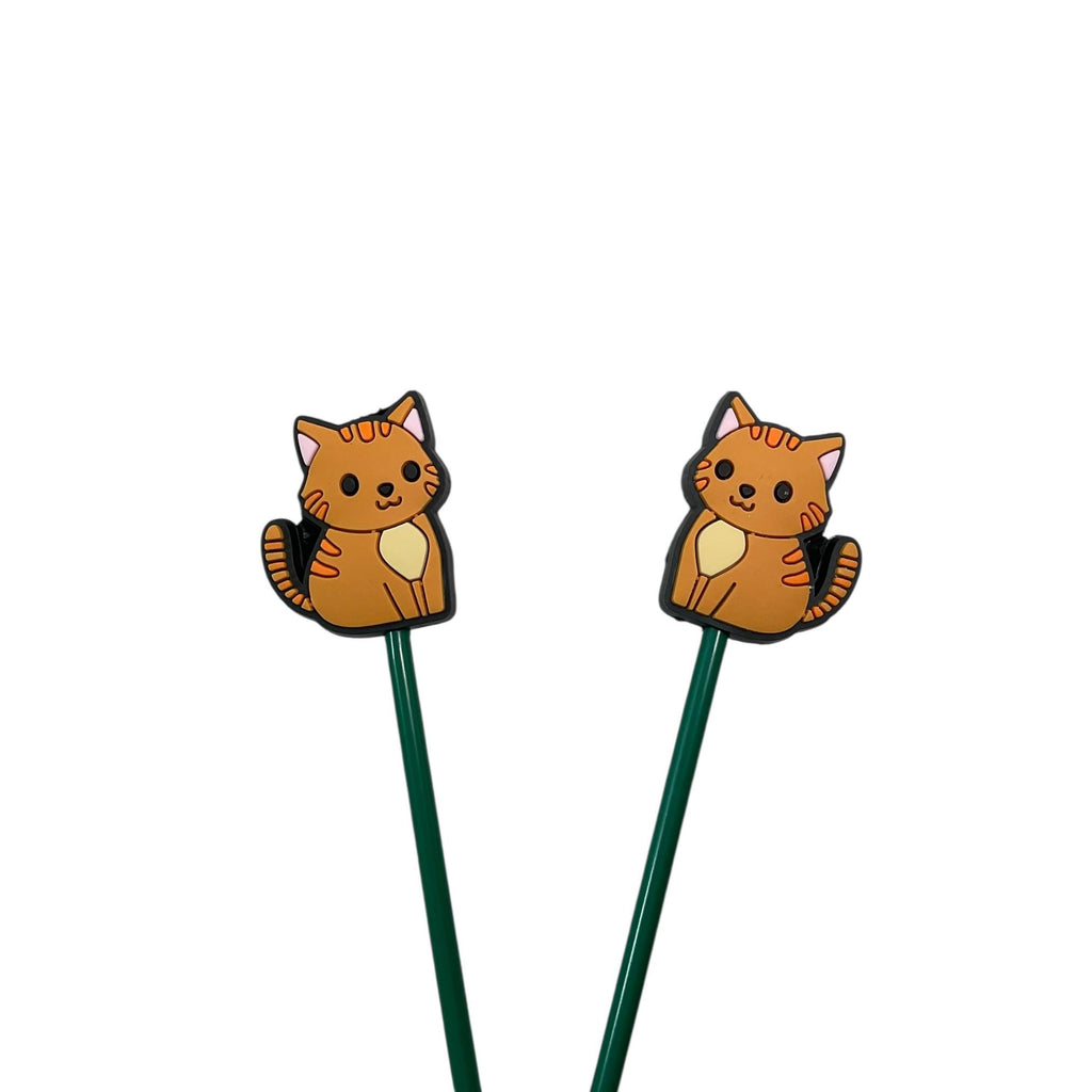 stitch stopper in a cat shape, kitty glow in the dark needle point protector, cat mum knitting gift,