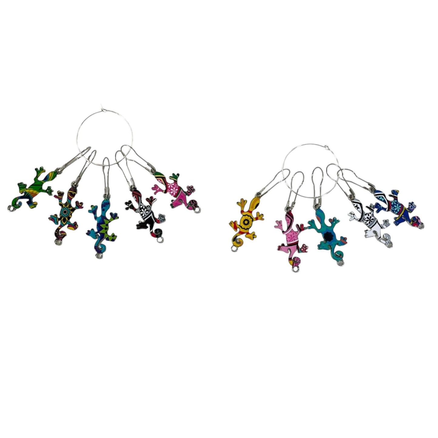 Lizard enamelled Stitch markers for knitting and crochet