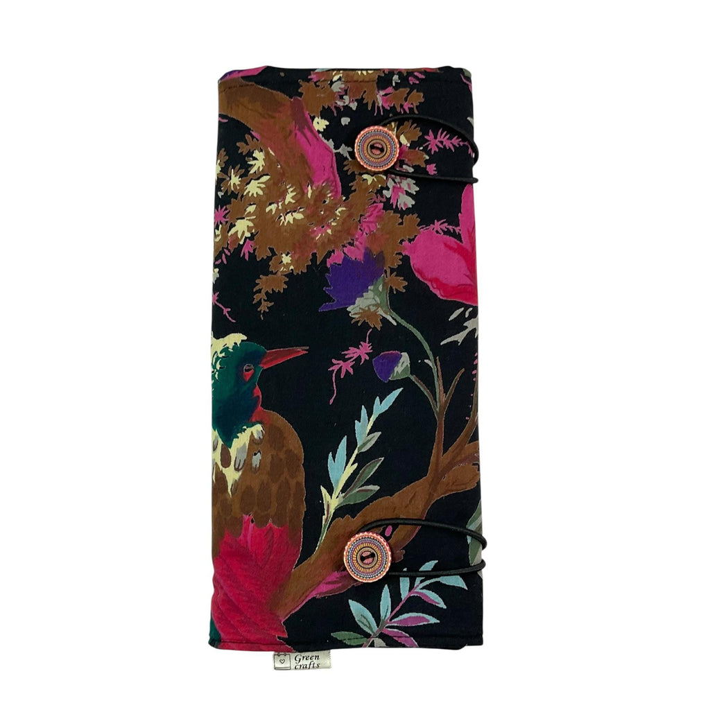 Double pointed floral and bird knitting needle case, straight needle case, sock needle pouch, knitters gift