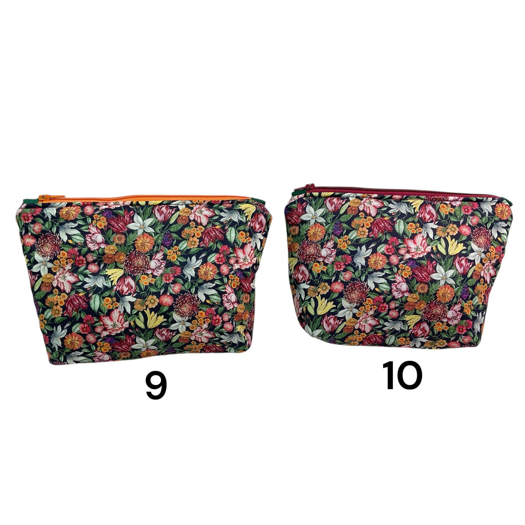 Cosmetics bag in floral Liberty prints,small floral wash pouch, waterproof zipped travel bag, Makeup storage, pretty ladies gift