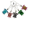 Turtle or tortoise Stitch markers for knitting and crochet, enamel colourful progress charms, lace markers, reptile lover gift, place keeper