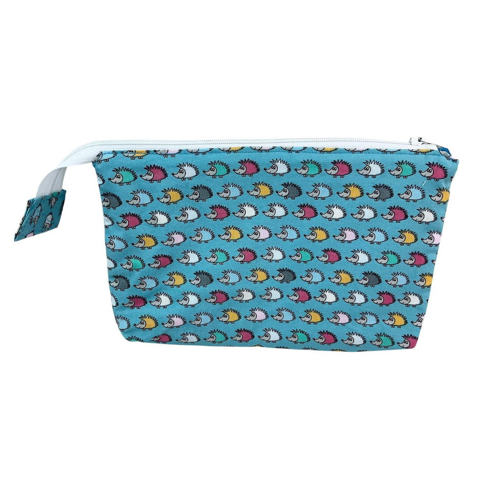 cosmetics bag with Dog, Bee, Hedgehog, Makeup Organizer Bag: 3-Section Zipper Pouch