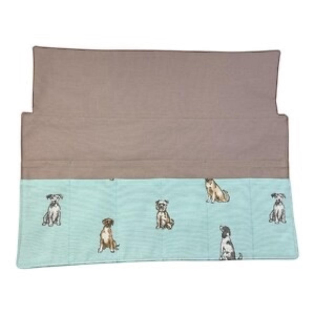 Circular knitting needle case made from  dogs fabric, fixed circular sock needle pouch, knitters gift,