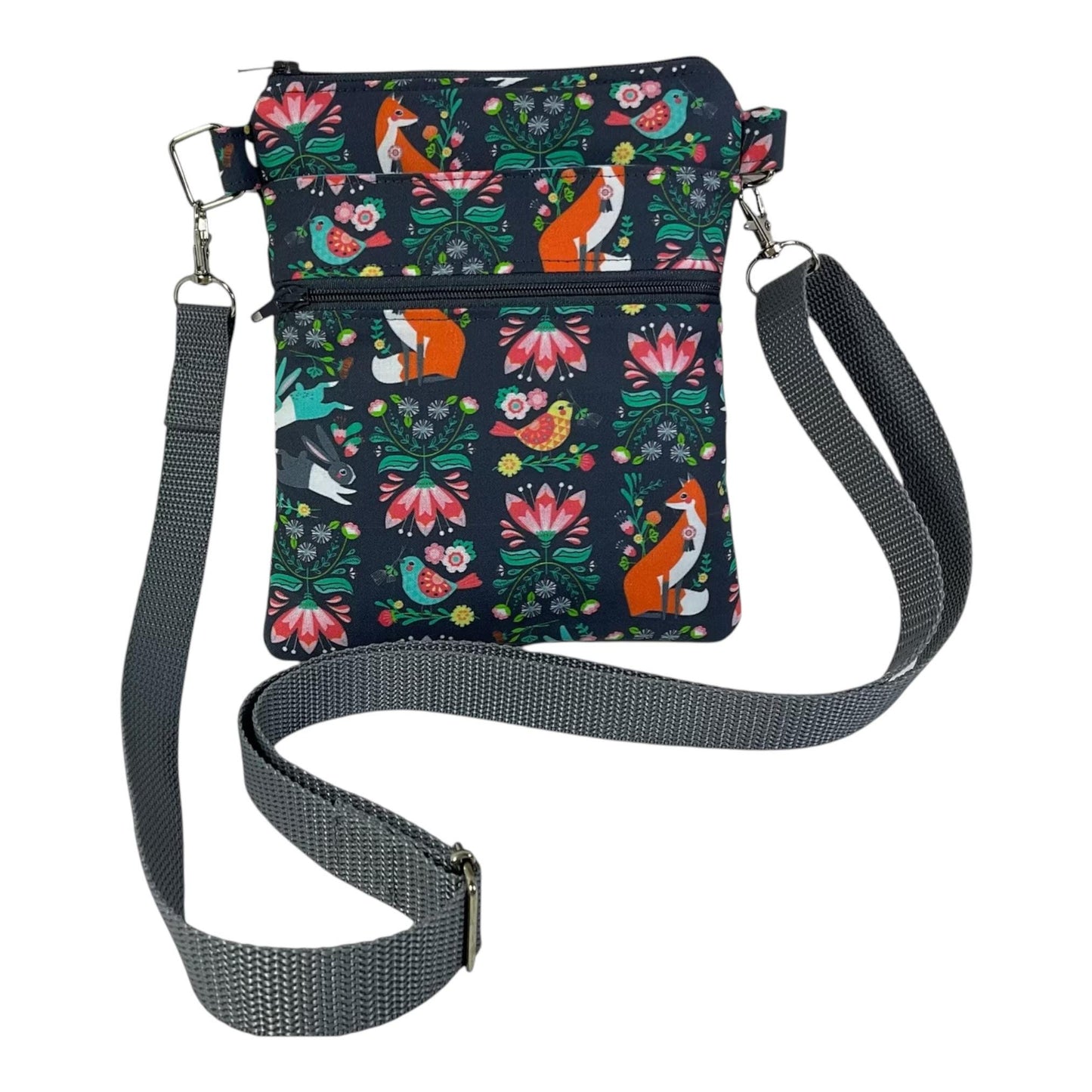 Woodland print small shoulder phone bag