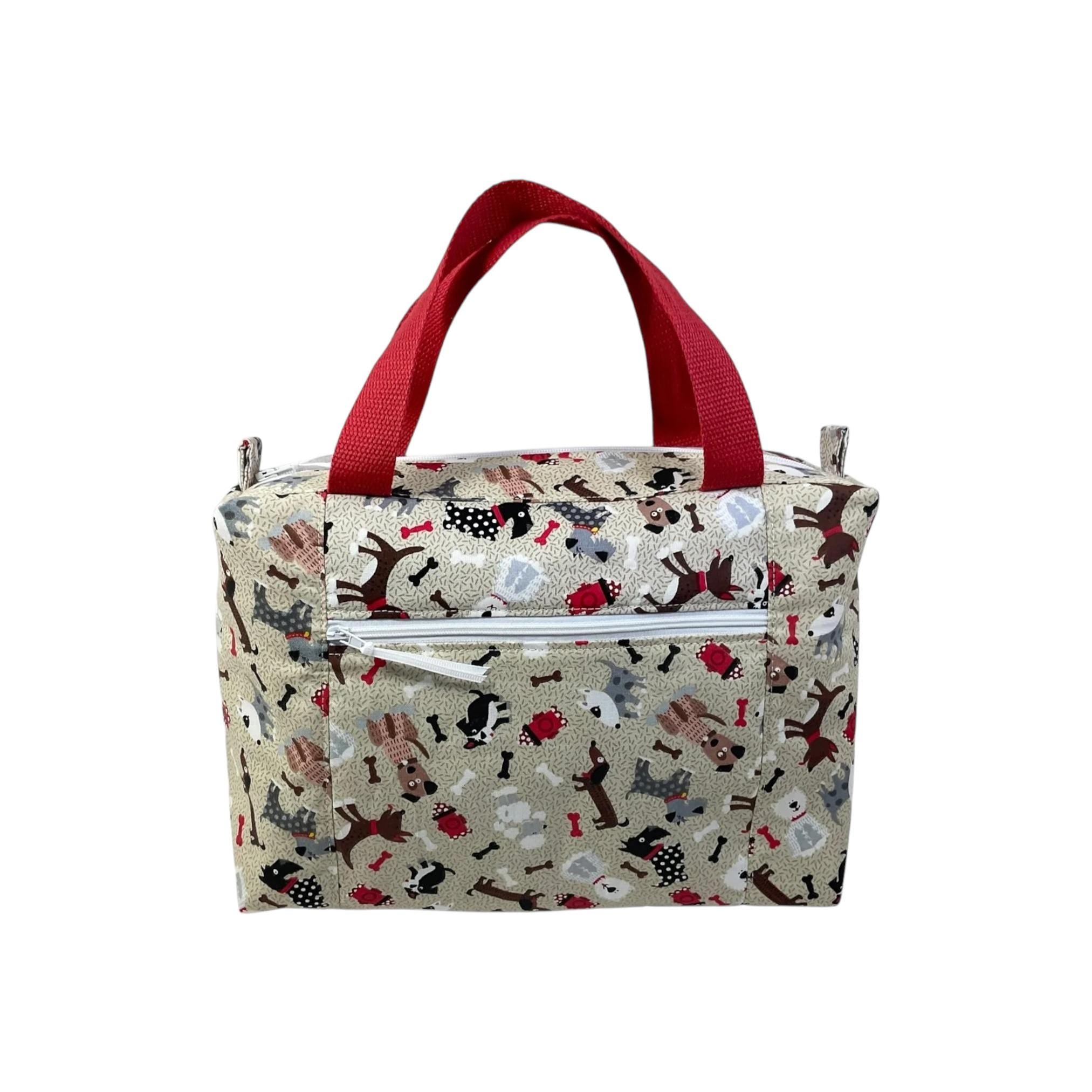 Large dog toiletries bag with handles and zip pocket, dog print Waterproof lined wash pouch, camping  ladies  gift, womens sponge bag