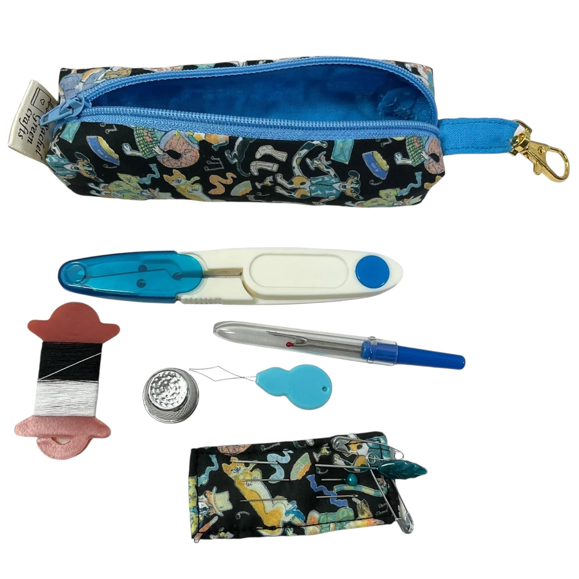 Liberty fabric Mini sewing kit, travel mending case, floral needle case, keychain sewing, sewing notions, stocking filler, ladies gift