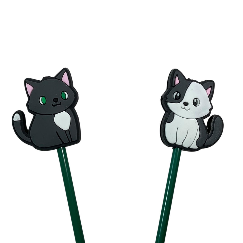stitch stopper in a cat shape, kitty glow in the dark needle point protector, cat mum knitting gift,