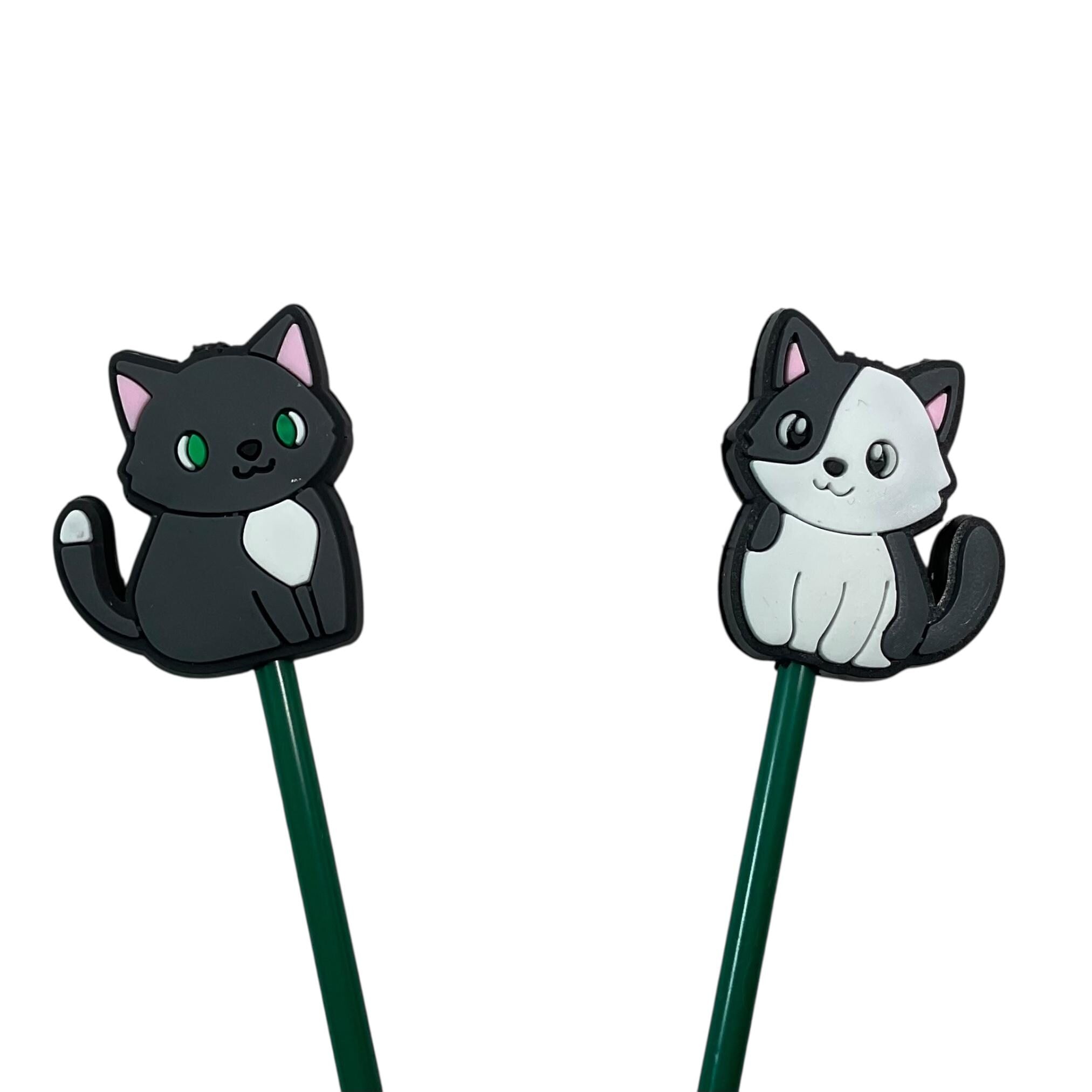stitch stopper in a cat shape, kitty glow in the dark needle point protector, cat mum knitting gift,