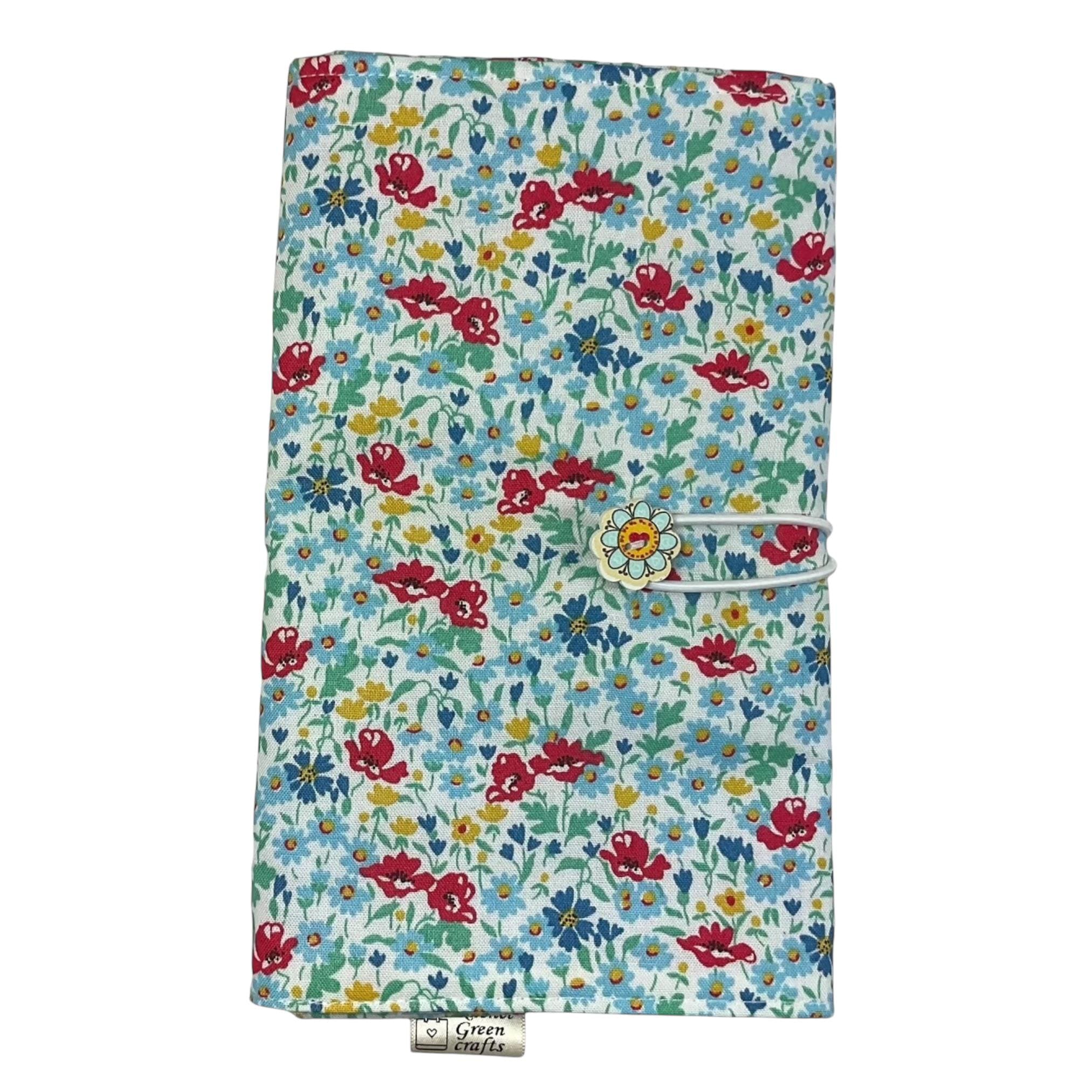 Circular needle case made from Liberty floral fabric, fixed circular sock needle pouch, knitting needle roll, knitters gift, needle holder,