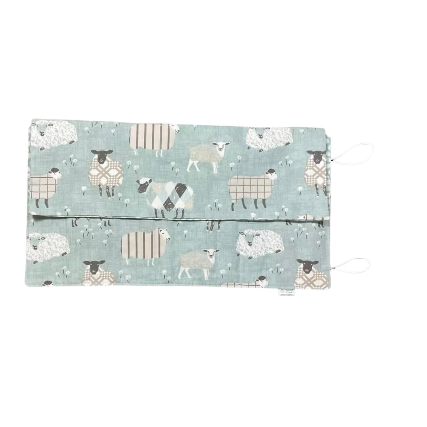 Double pointed knitting needle case with blue sheep