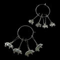 Pig Stitch Markers: Silver Knitting Crochet Charms, Set of 4