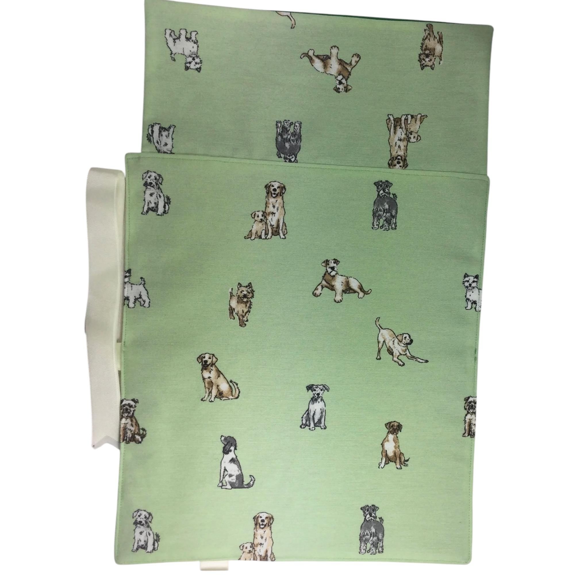 Straight knitting needle case with dogs, needle roll ,needle case, needle storage, knitting accessories, knitters gift,needle organiser