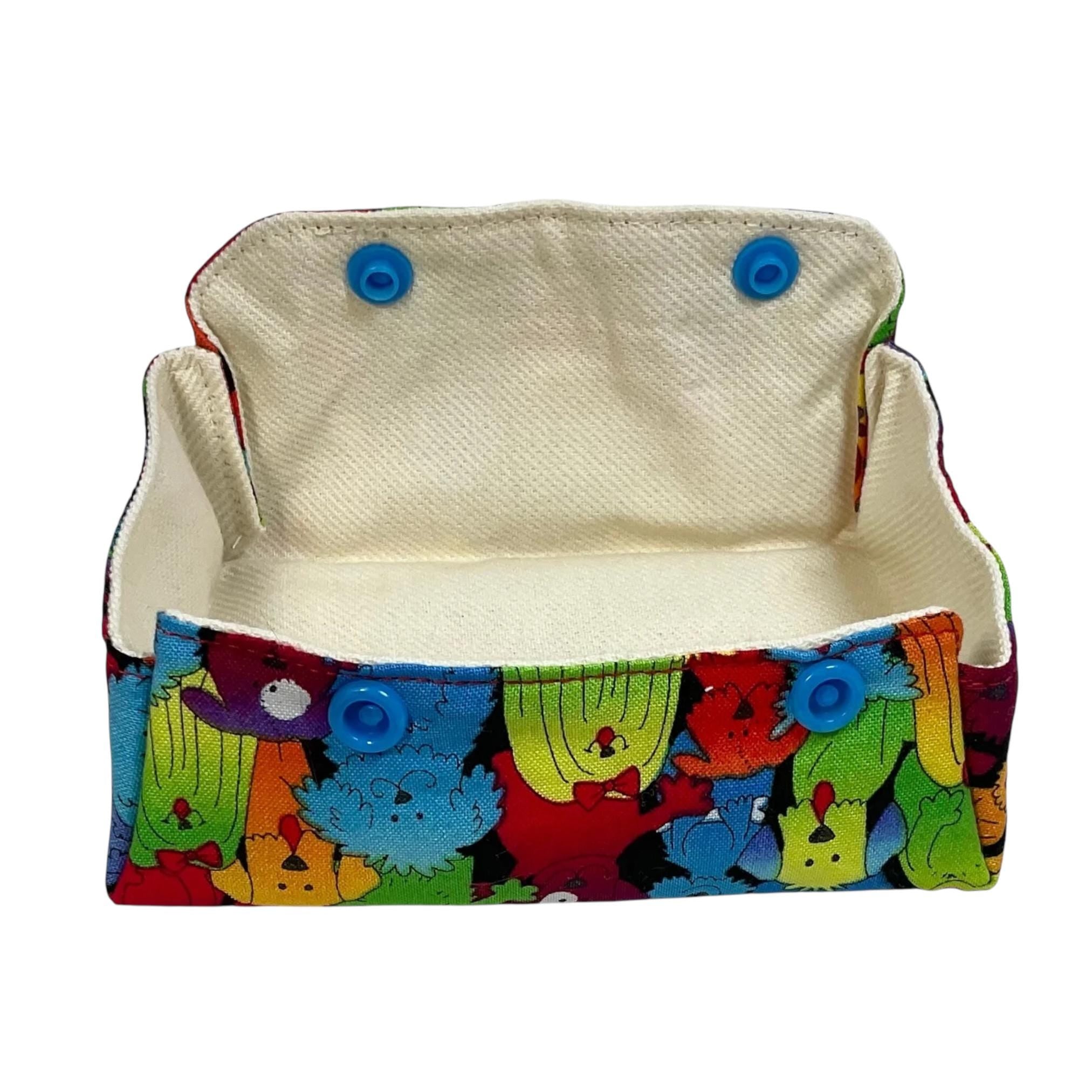 Dog & Cat Print Coin Purse: Fold Up Knitting Notions Pouch