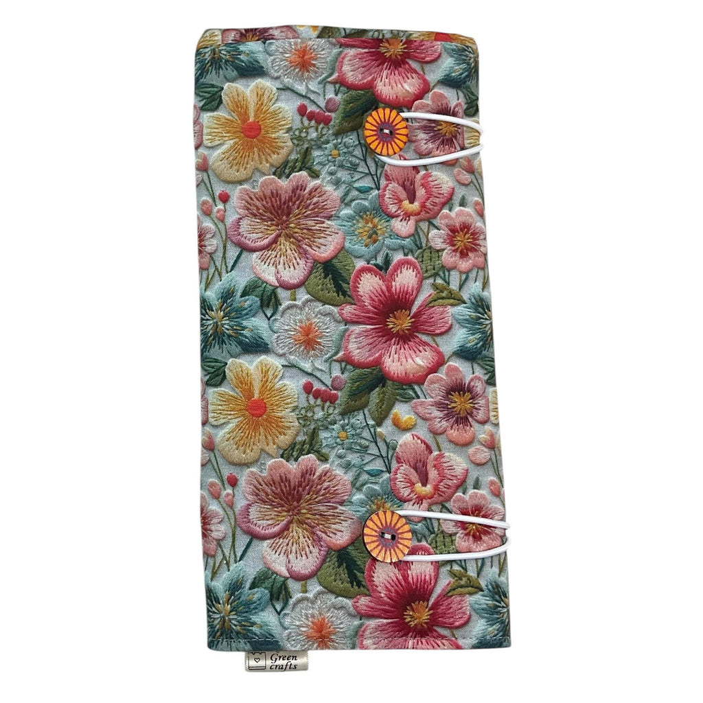 Floral Double pointed case, DPN  knitting needle case, crochet hook case, knitting needle roll, needle organiser, sock needle case