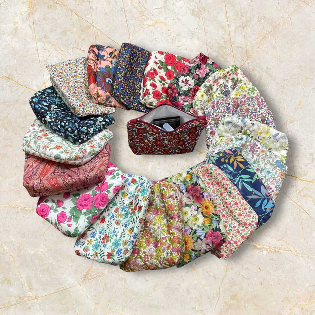 Liberty print cosmetics pouch,small floral washbag, waterproof zipped travel bag, Makeup storage, pretty ladies gift