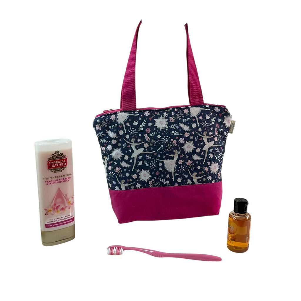 Girls Ballerina Wash Bag: Children's Travel Toiletry Bag, Wipe Clean Lining