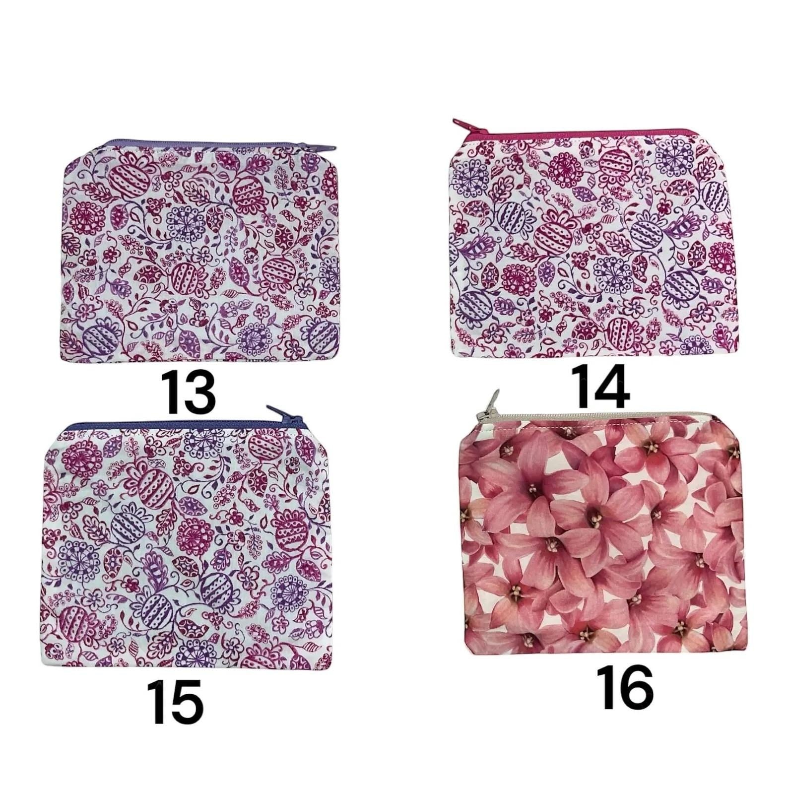Floral Liberty Fabric Coin Purse: Handmade Zip Pouch, credit card holder,