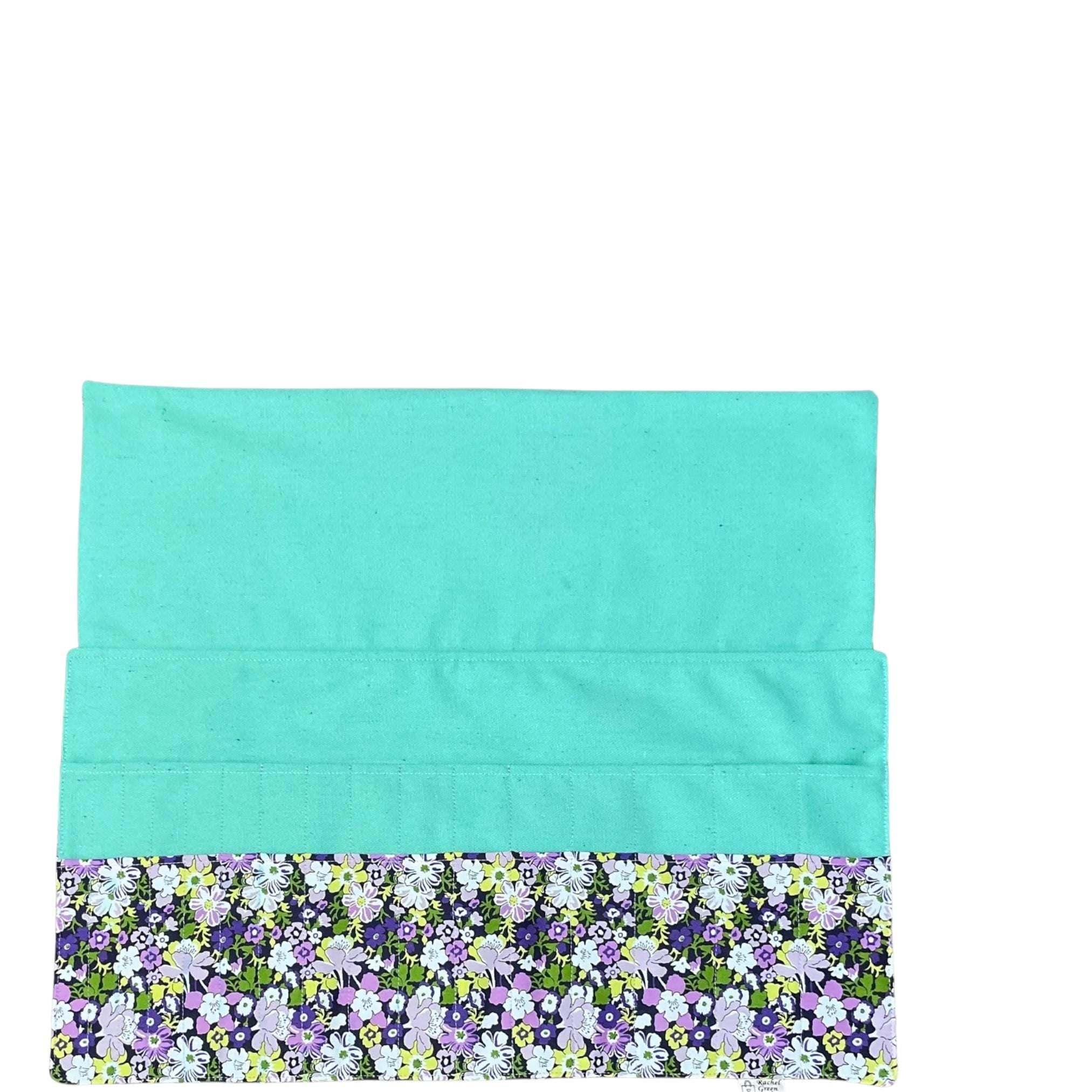 Double pointed knitting needle case made in Liberty floral fabric,  DPN or crochet hook case, sock knitters gift,