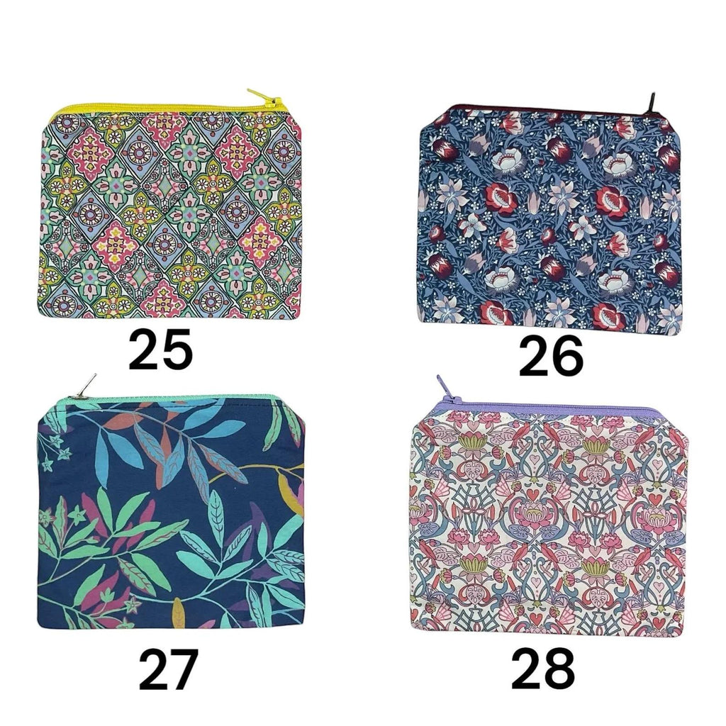 Floral Liberty Fabric Coin Purse: Handmade Zip Pouch, credit card holder,