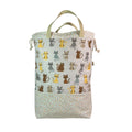XXL  drawstring knitting bag with cat print, supersized multi pockets project bag with handles, cat lover gift