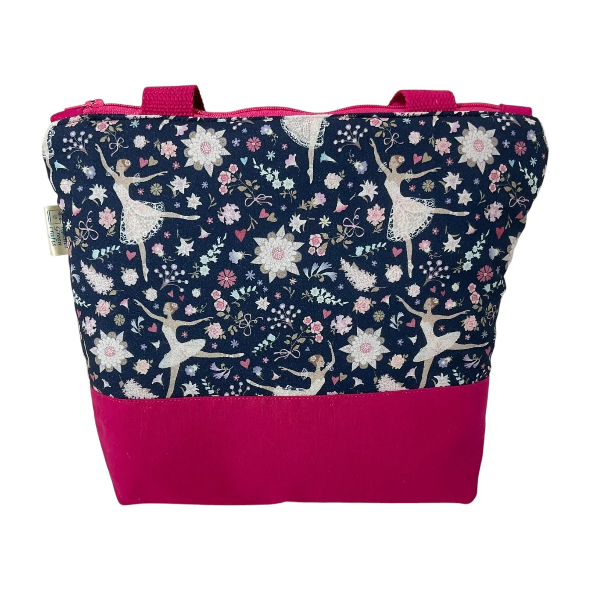 Girls toiletries  bag, ballet bag, small tote bag, glittery pink bag, ballerina tote, girls wash bag, waterproof bag, pink cosmetics bag