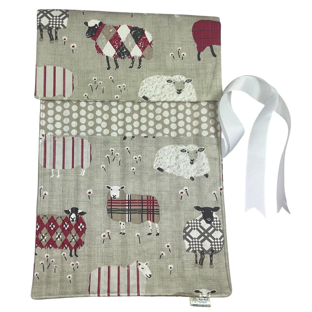 Tartan Sheep Knitting Needle Set: Straight Needles in Roll-Up Case