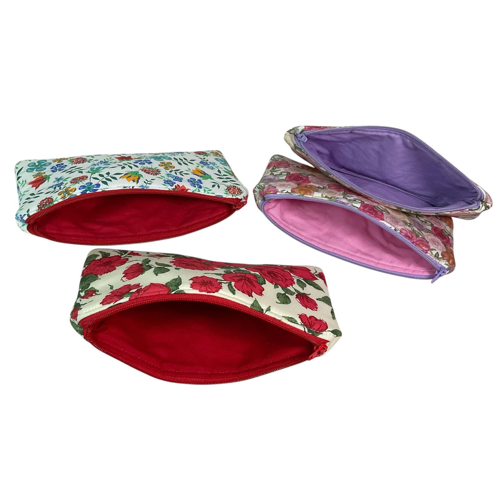 Liberty fabric floral zip case, small makeup pouch, pencil case, phone case, notions holder, handbag sunglasses holder, privacy pouch