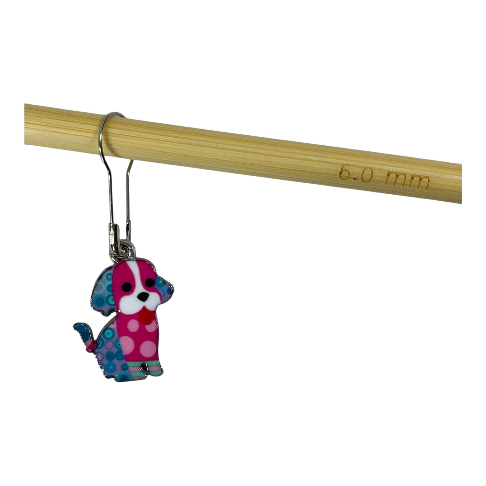 Dog Stitch markers for knitting and crochet, enamelled colourful progress charms, crochet lace markers, knitters gift , place keeper