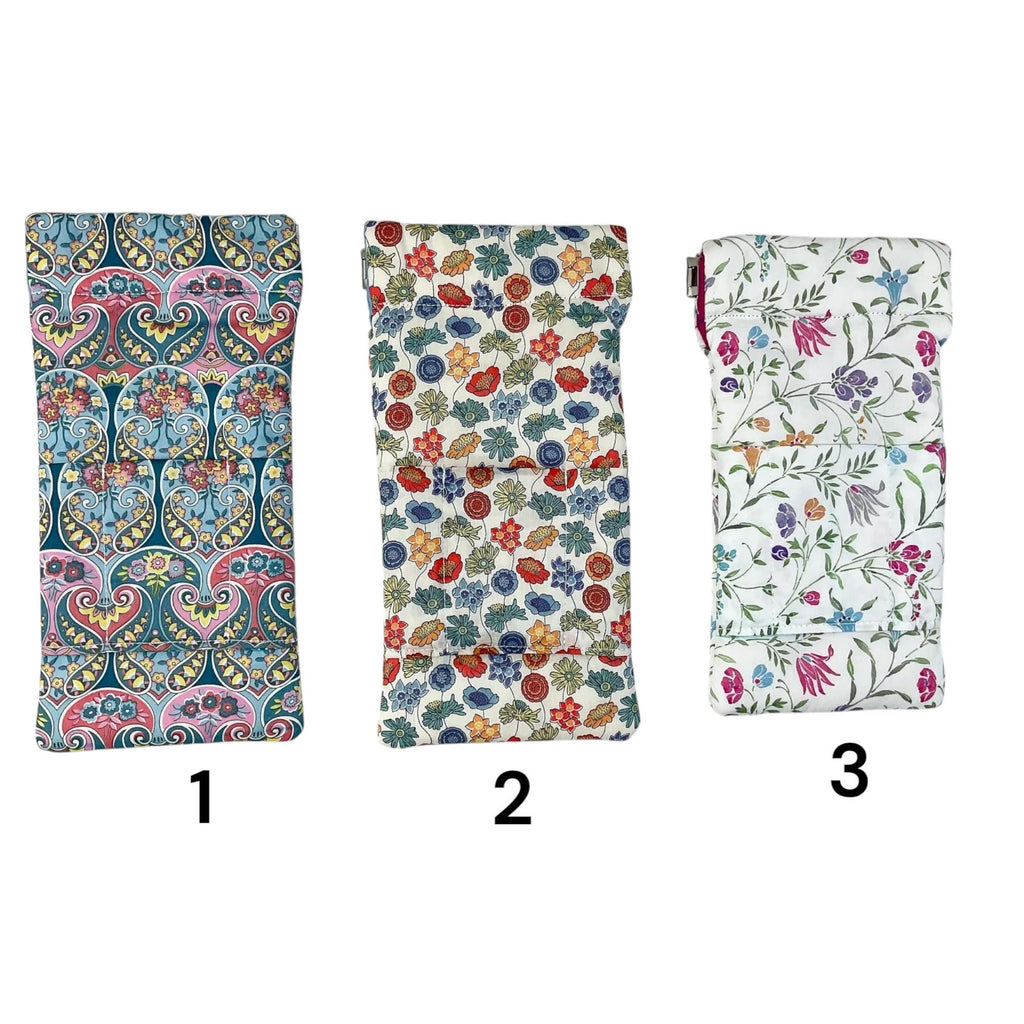 Glasses cases in Liberty floral fabric, snap shut spectacles pouch, sunglasses flex frame, ladies eyeglasses holder, women's gift,