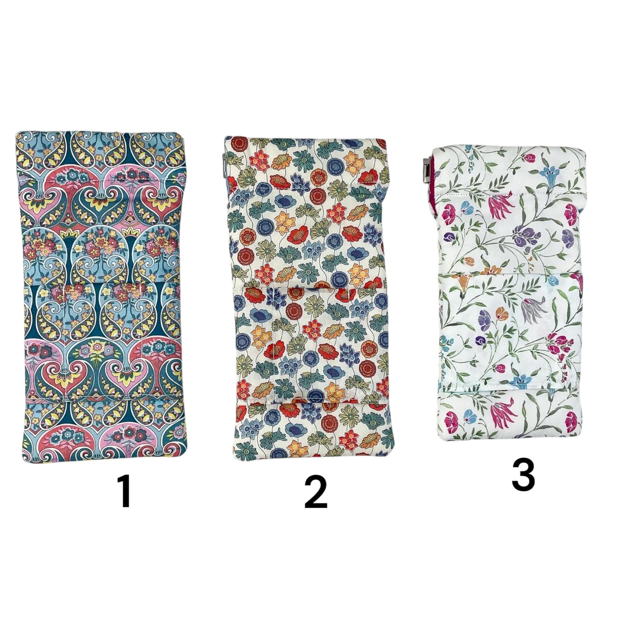 Glasses cases in Liberty floral fabric, snap shut spectacles pouch, sunglasses flex frame, ladies eyeglasses holder, women's gift,