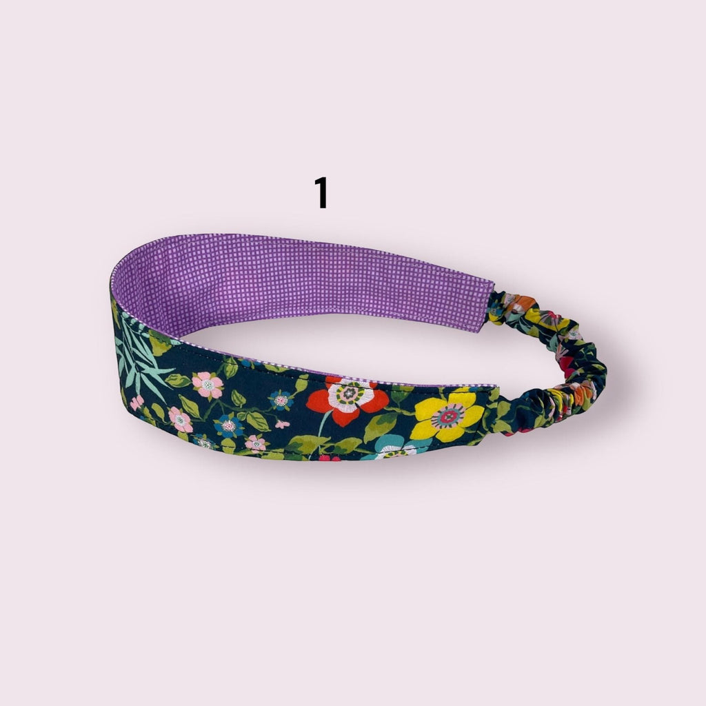 Ladies Liberty fabric elasticated hairband adult headband, no pinch fabric floral reversible