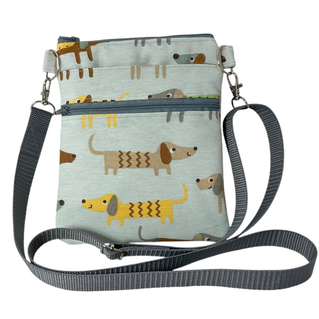 Dog print slim phone shoulder bag with multi pockets, teenager messenger phone pouch, mini clutch bag, clubbing festival bag, dog lover gift